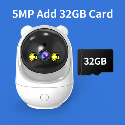1080P HD IP kamera 2MP 5MP stebėjimo kameros WiFi kamera Vidinė CCTV kamera automatinio sekimo kūdikio apsaugos monitoriaus apsaugos kameros