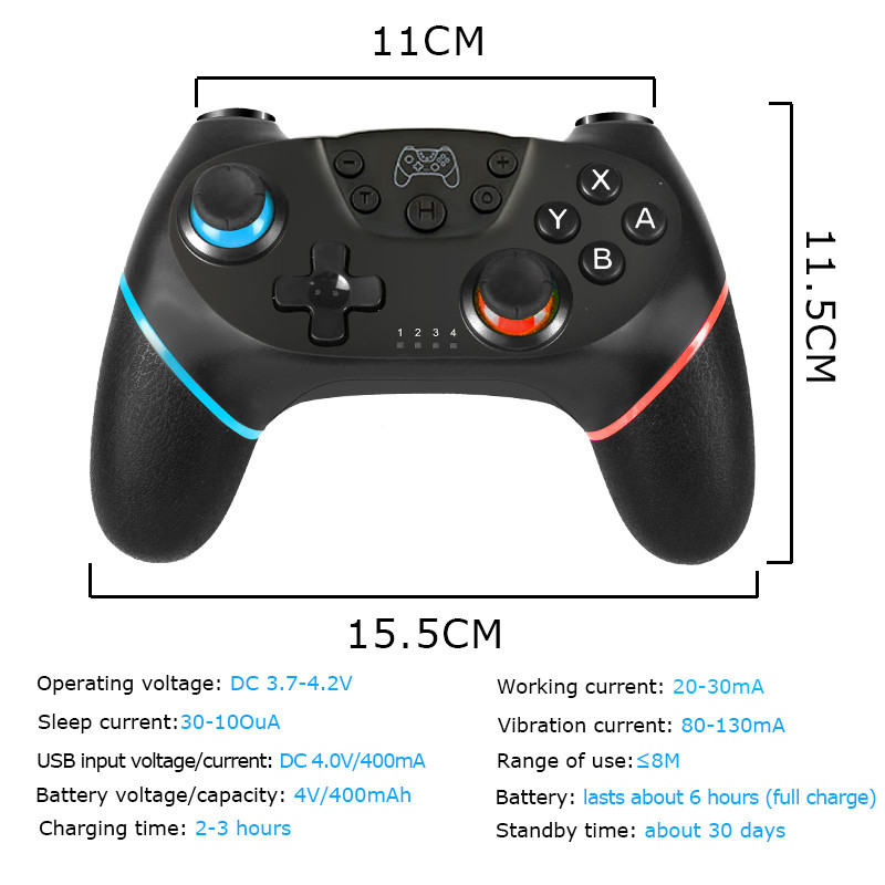 Συμβατό με Bluetooth Pro Gamepad για N-Switch NS-Switch NS Switch Κονσόλα Ασύρματο Gamepad βιντεοπαιχνιδιού USB Joystick Control