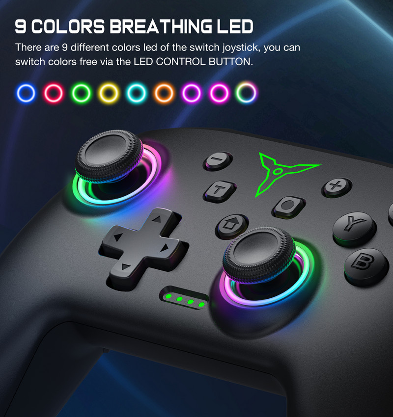 Bezvadu kontrolieris Nintendo Switch OLED Console Pro Gamepad ar 600 Mah uzlādējamu akumulatoru programmējamu turbo funkciju