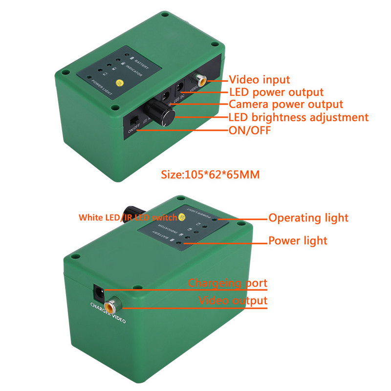 Fish Finder Kamera za podvodni ribolov Dvostruka svjetiljka 30LEDs 7 inča 15M 30M 50M IP68 Vodootporan za Fishfinder za ribolov na LEDU/Moru/Rijeci