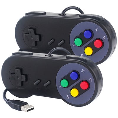 2PC USB Gamepad Retro Gaming Joystick Vezetékes vezérlő Linux SNES Game PC NESPi RetroPie Windows Raspberry Pi 4B 3B+ 3B
