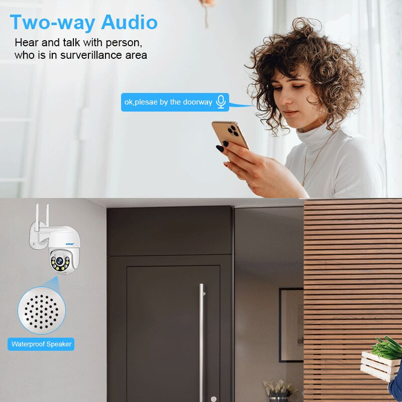 Smar 1080P saugykla debesyje belaidė PTZ IP kamera Speed Dome CCTV apsaugos kameros lauko ONVIF dvipusio garso P2P kamera WIFI