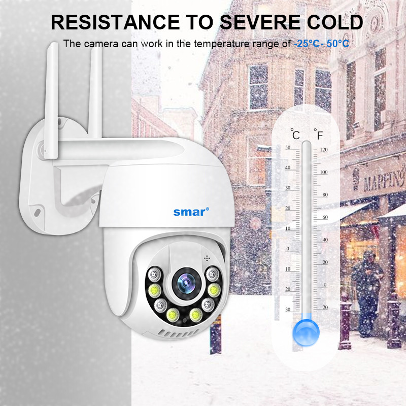 Smar 1080P saugykla debesyje belaidė PTZ IP kamera Speed Dome CCTV apsaugos kameros lauko ONVIF dvipusio garso P2P kamera WIFI