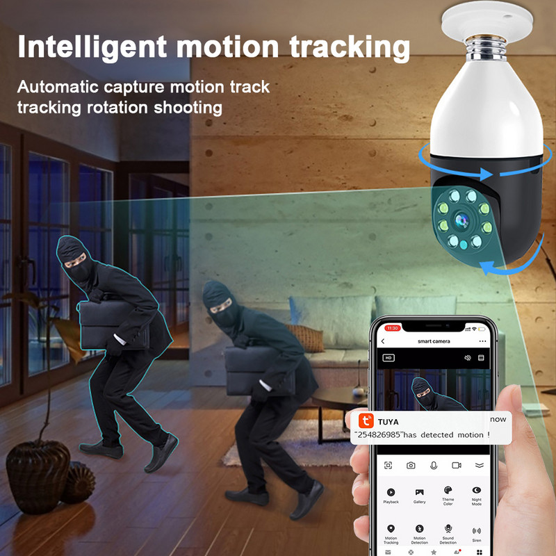 Tuya stebėjimo Wifi kamera 1080P lemputės šviesos spalvos Full HD kamera naktinio matymo belaidžio vidaus namų saugumo apsaugos IP kamera