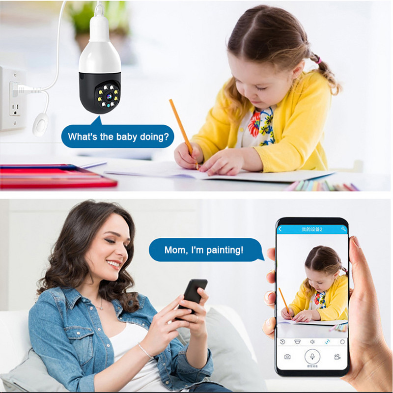 Tuya stebėjimo Wifi kamera 1080P lemputės šviesos spalvos Full HD kamera naktinio matymo belaidžio vidaus namų saugumo apsaugos IP kamera