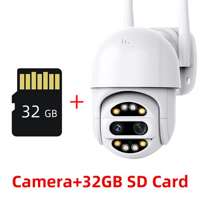 Κάμερα PTZ διπλού φακού 8MP 8X ZOOM WiFi AI Human Detection H.265 ICsee Outdoor Home Security Video Surveillance Κάμερα IP 4K