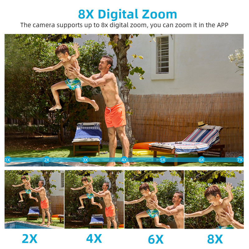 Κάμερα PTZ διπλού φακού 8MP 8X ZOOM WiFi AI Human Detection H.265 ICsee Outdoor Home Security Video Surveillance Κάμερα IP 4K