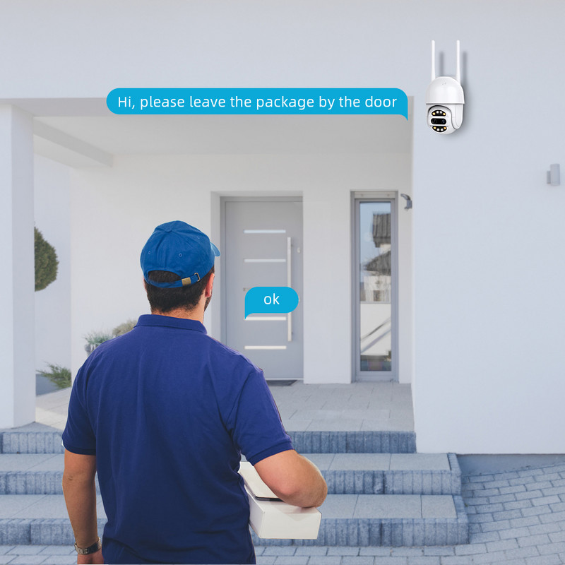 Κάμερα PTZ διπλού φακού 8MP 8X ZOOM WiFi AI Human Detection H.265 ICsee Outdoor Home Security Video Surveillance Κάμερα IP 4K