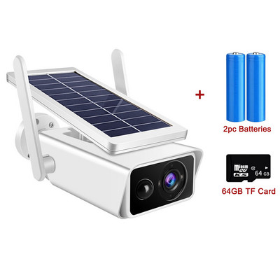 Saulės kamera 3MP baterija maitinama WiFi IP kamera Lauko belaidė stebėjimo apsaugos kamera vandeniui atspari IP66 CCTV PIR