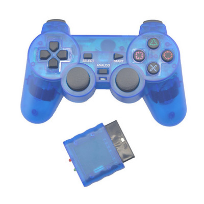 Controller de gamepad fără fir Bluetooth de culoare transparentă pentru controlul vibrațiilor Sony PS2 2.4G pentru Joystick Plastation 2