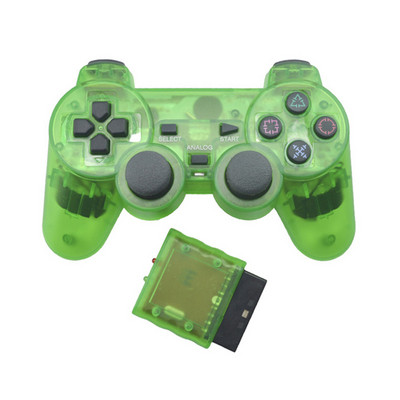 Controller de gamepad fără fir Bluetooth de culoare transparentă pentru controlul vibrațiilor Sony PS2 2.4G pentru Joystick Plastation 2