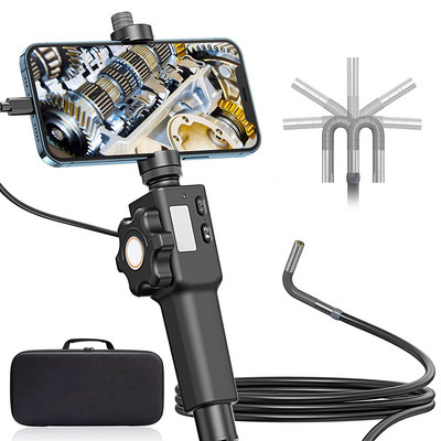 5,5 MM/8,5 MM šarnīrsavienojuma endoskops iPhone PC vizuālai automobiļu pārbaudes kamerai ar 2 virzienu un 180 grādu šarnīrveida zondi