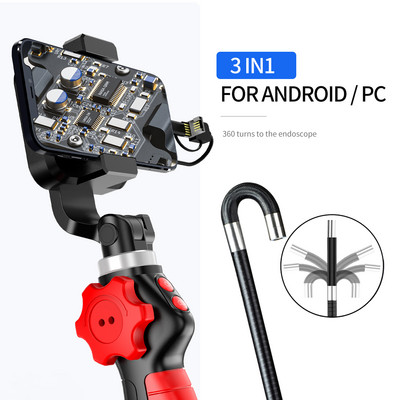 5,5 MM/8,5 MM artikulirajući endoskop za iPhone PC Kamera za vizualni automobilski pregled s 2-smjernom i zglobnom sondom od 180 stupnjeva