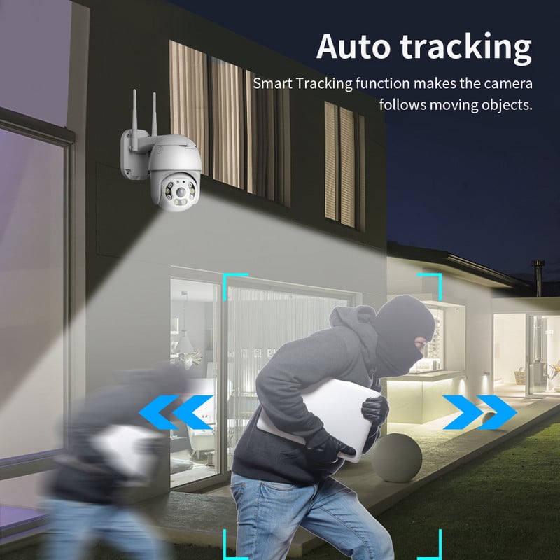 4K PTZ Wifi IP-kaamera välistingimustes turvakaitse juhtmevaba CCTV kaamera H.265 AI inimtuvastusega veekindlad seirekaamerad