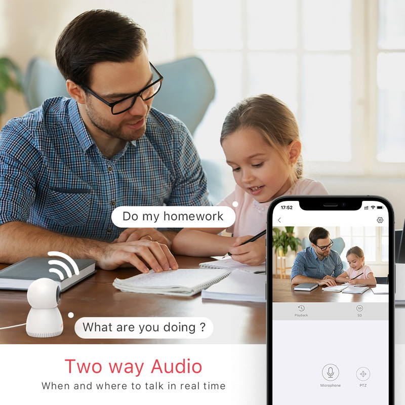 ANRAN 3MP Wifi bezvadu IP kamera drošības aizsardzība novērošanas kameras mazuļa monitors automātiska kustības izsekošana divvirzienu audio