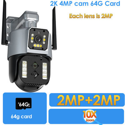 4K бинокулярна IP камера 8MP WiFi видеонаблюдение PTZ 10X оптично увеличение CCTV охранителна камера Външно автоматично проследяване WiFi камера P2P