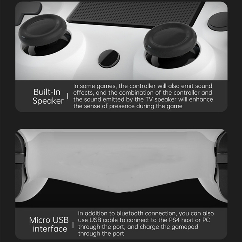 Vezeték nélküli játékvezérlő Bluetooth vezérlő kettős vibrációs 6 tengelyes giroszkóp joystick PS4 vezérlőhöz PS3 távirányító Steam