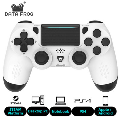 DATA FROG Bluetooth-съвместим контролер за игри за PS4/Slim/Pro Безжичен геймпад за компютър Джойстик с двойна вибрация за IOS/Android