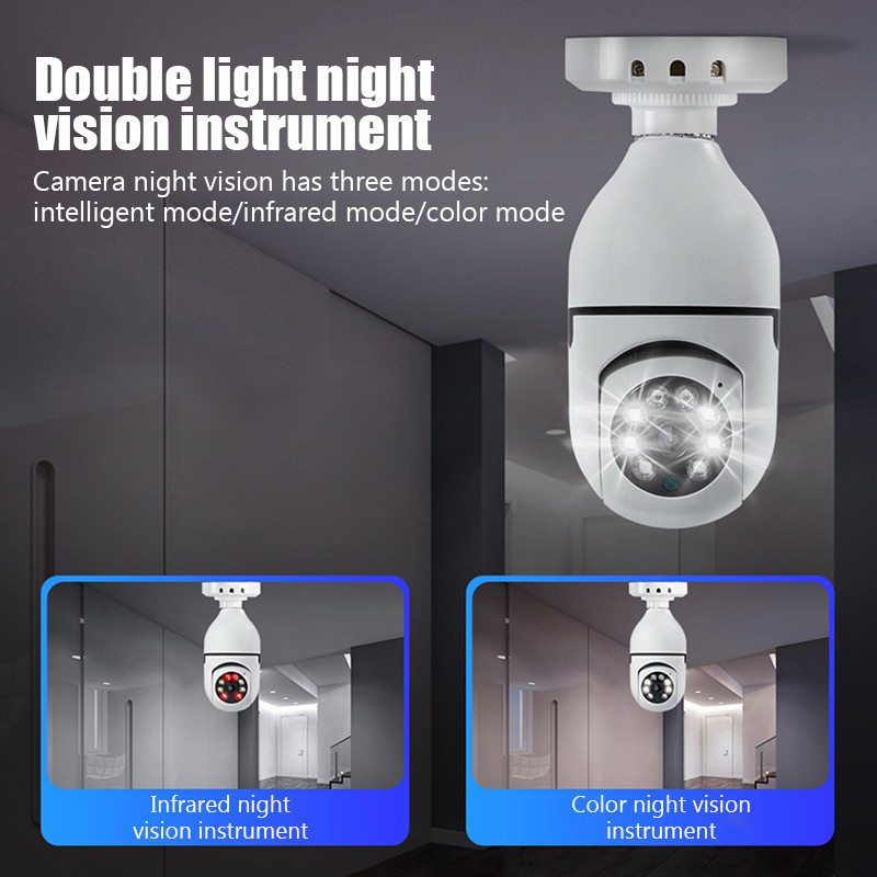 Κάμερα επιτήρησης 5G Bulb Night Vision Full Color Automatic Tracking Human Zoom Οθόνη ασφαλείας εσωτερικού χώρου Κάμερα Wi-Fi