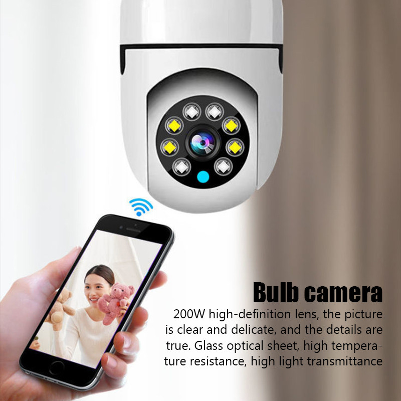 Κάμερα επιτήρησης 5G Bulb Night Vision Full Color Automatic Tracking Human Zoom Οθόνη ασφαλείας εσωτερικού χώρου Κάμερα Wi-Fi