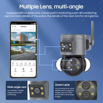 INQMEGA 4MP 10X Κάμερα παρακολούθησης PTZ Προστασία εξωτερικού χώρου Κάμερα Dome Human Detection Cam Συμβατή με WIFI και RJ45