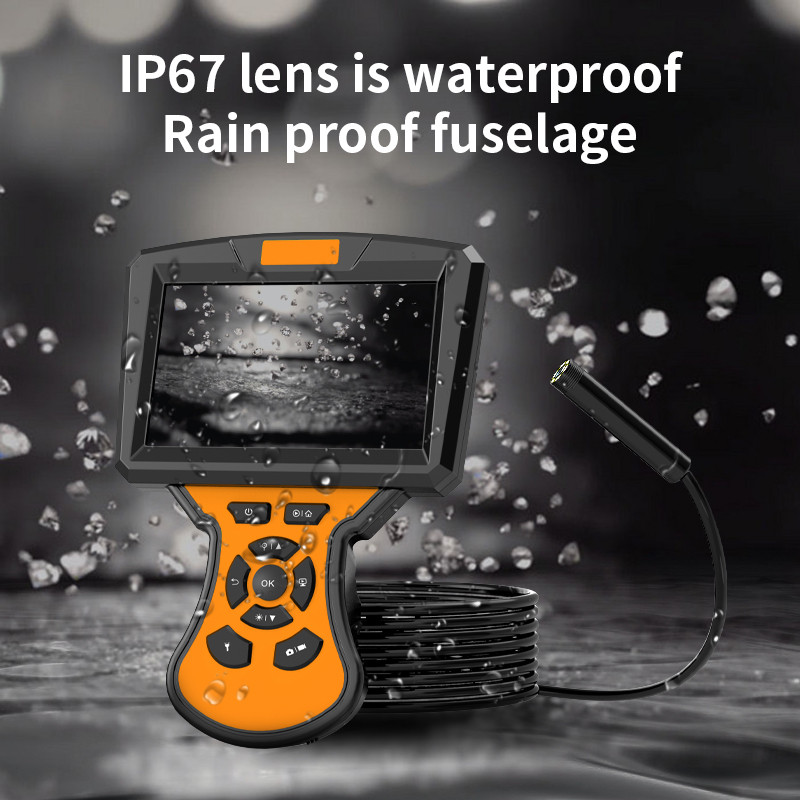 Inšpekčná kamera s dvojitým objektívom, 5" IPS LCD endoskopickou kamerou, 8 mm HD boroskopickou kamerou na kanalizáciu s LED svietidlom do auta