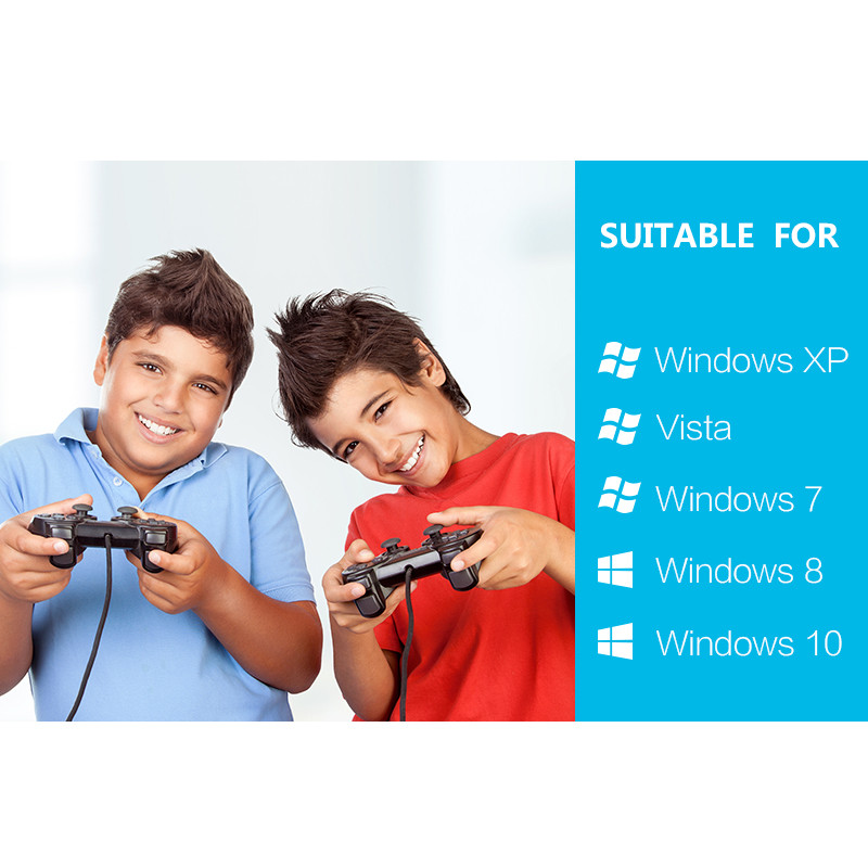 Data Frog Vibration Controller Vezetékes USB PC Joystick PC számítógéphez Laptop WinXP/Win7/Win8/Win10 USB játékvezérlőhöz