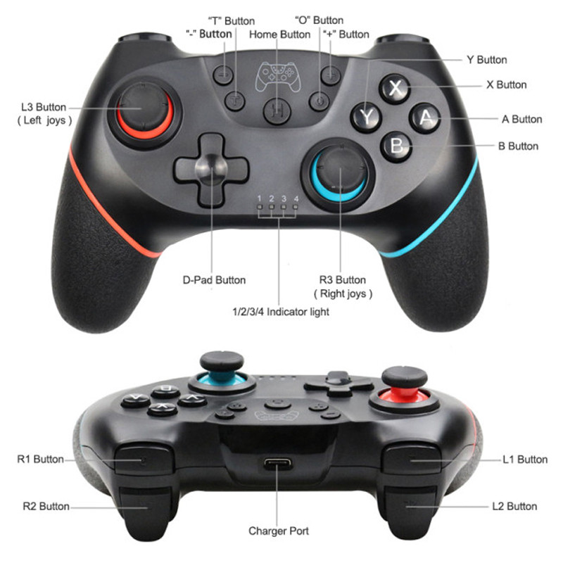 Bezdrôtový ovládač Bluetooth pre ovládač Nintendo Switch Pro, Gamepad, ovládač Pro pre konzolu Switch so 6-osovou rukoväťou
