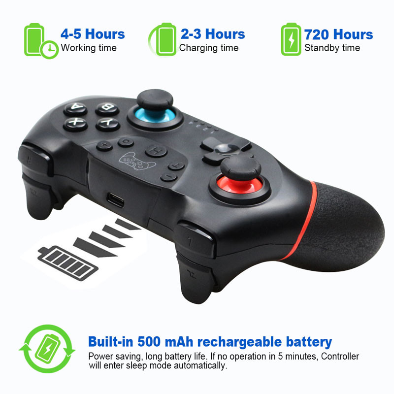 Bezdrôtový ovládač Bluetooth pre ovládač Nintendo Switch Pro, Gamepad, ovládač Pro pre konzolu Switch so 6-osovou rukoväťou
