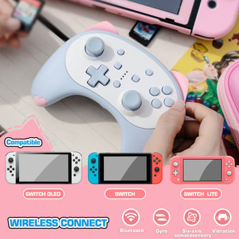 IINE Cartoon Kitten Wake Up Voice Wireless Controller Headset Support Compatible Nintendo Switch/Switch lite/Switch OLED