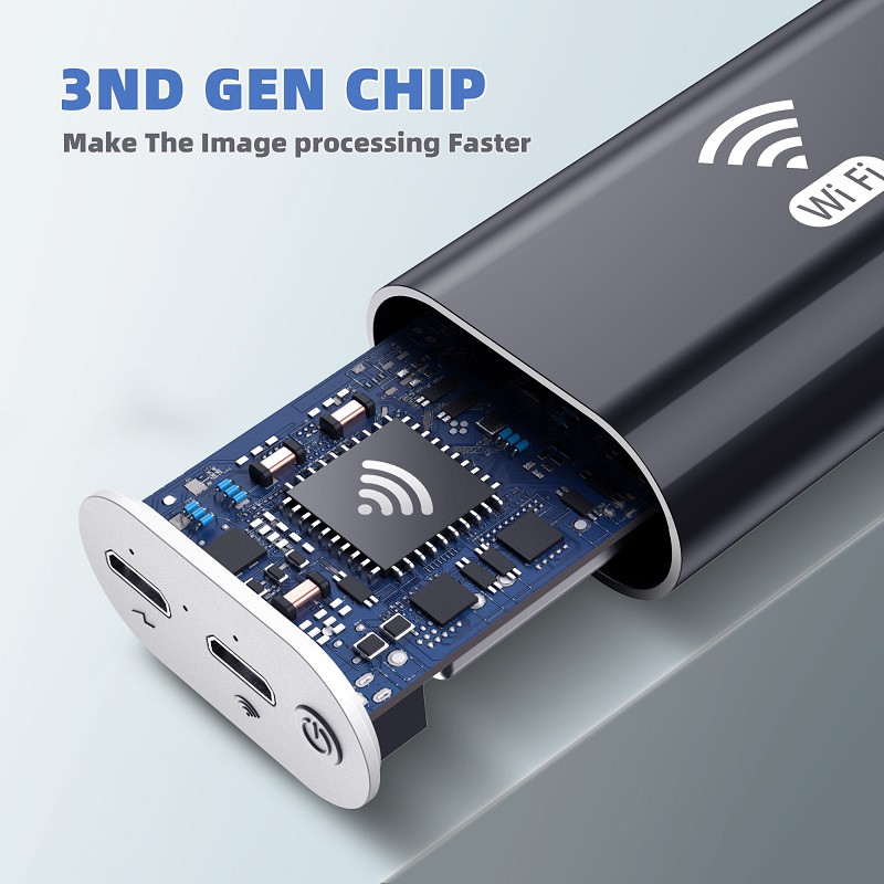 Cameră pentru endoscop WIFI Lentilă de 8 mm HD720P Endoscopio fără fir Conductă de scurgere Inspecție motor Boroscop LED rezistent la apă pentru telefoane inteligente