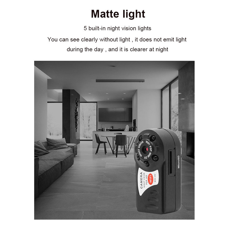Q7 1080P Wifi Mini Cameră DV DVR Recorder Cameră mică Viziune nocturnă cu infraroșu Cameră IP fără fir Cameră video Protecție de securitate