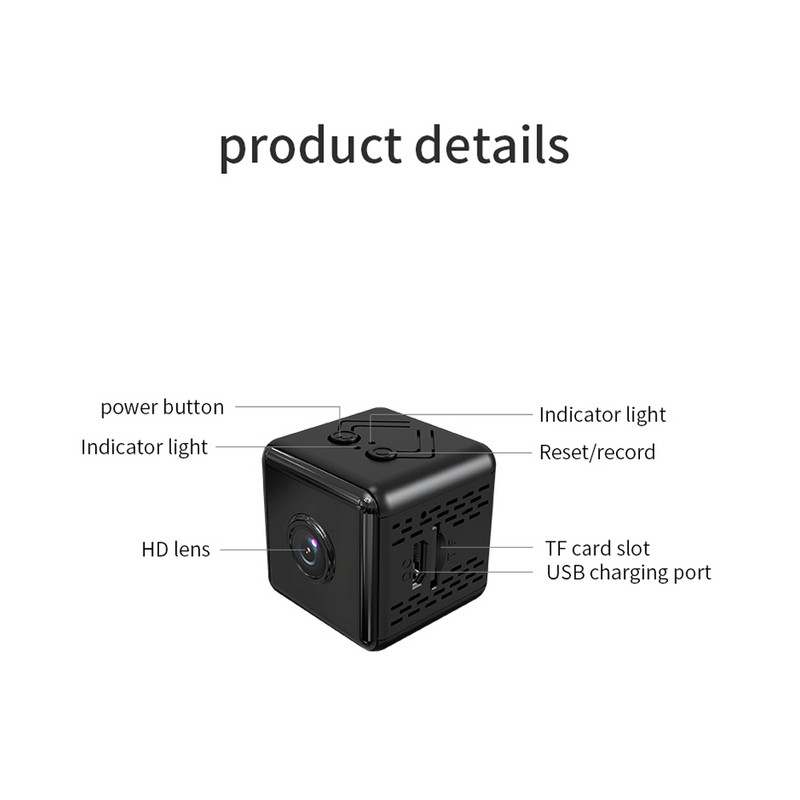 Mini Cameră fără fir 1080P Senzor Camera de vedere nocturnă Cameră de securitate WiFi pentru exterior, Cameră 4K pentru camera de securitate