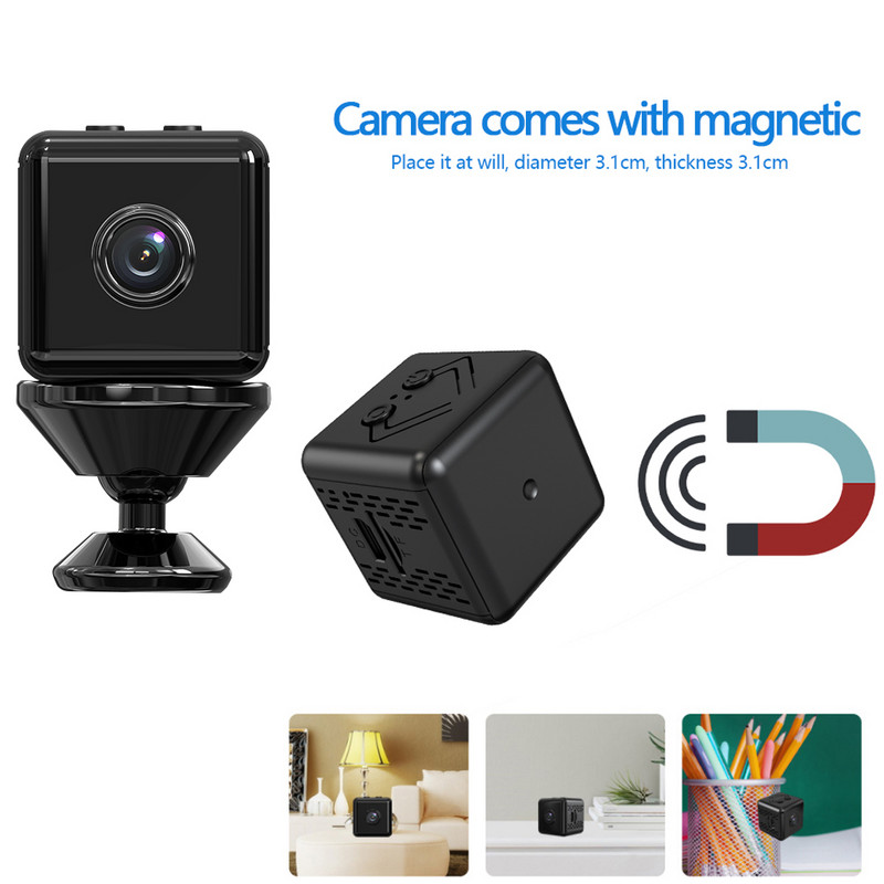 Mini Cameră fără fir 1080P Senzor Camera de vedere nocturnă Cameră de securitate WiFi pentru exterior, Cameră 4K pentru camera de securitate