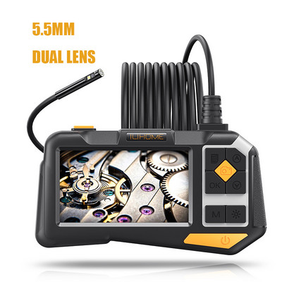 4,5 collu IPS ekrāna rūpnieciskais endoskops 8 MM/5,5 MM/3,9 MM viena divu objektīvu kameras automašīnas pārbaudes boreskops HD1080P 9 LED, ūdensnecaurlaidīgs