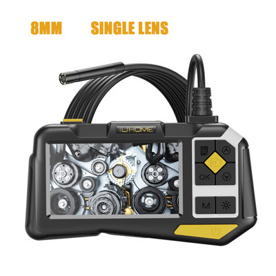 4,5 collu IPS ekrāna rūpnieciskais endoskops 8 MM/5,5 MM/3,9 MM viena divu objektīvu kameras automašīnas pārbaudes boreskops HD1080P 9 LED, ūdensnecaurlaidīgs