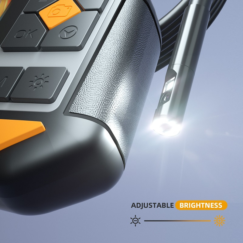 4,5 collu IPS ekrāna rūpnieciskais endoskops 8 MM/5,5 MM/3,9 MM viena divu objektīvu kameras automašīnas pārbaudes boreskops HD1080P 9 LED, ūdensnecaurlaidīgs