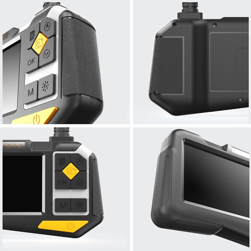 4,5 collu IPS ekrāna rūpnieciskais endoskops 8 MM/5,5 MM/3,9 MM viena divu objektīvu kameras automašīnas pārbaudes boreskops HD1080P 9 LED, ūdensnecaurlaidīgs