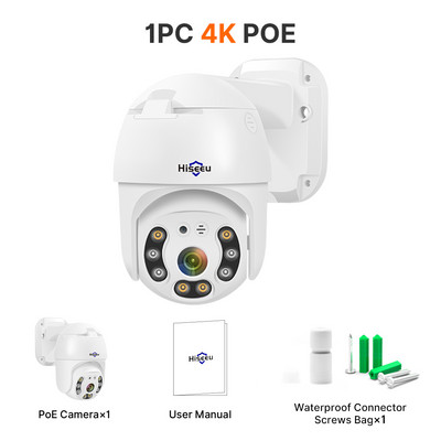 Hiseeu 3MP 5MP POE PTZ IP CCTV Sigurnosna kamera za nadzor Digitalni ZOOM Vanjski ONVIF 8MP 4K kamera 2-smjerna audio detekcija lica