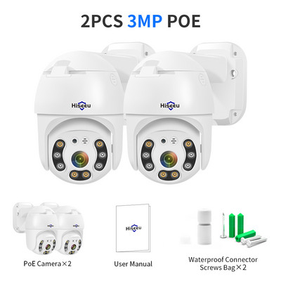 Hiseeu 3MP 5MP POE PTZ IP CCTV Sigurnosna kamera za nadzor Digitalni ZOOM Vanjski ONVIF 8MP 4K kamera 2-smjerna audio detekcija lica