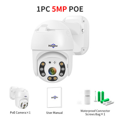 Hiseeu 3MP 5MP POE PTZ IP CCTV Sigurnosna kamera za nadzor Digitalni ZOOM Vanjski ONVIF 8MP 4K kamera 2-smjerna audio detekcija lica