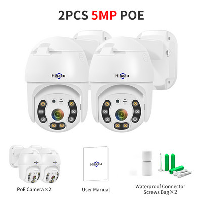 Hiseeu 3MP 5MP POE PTZ IP CCTV Sigurnosna kamera za nadzor Digitalni ZOOM Vanjski ONVIF 8MP 4K kamera 2-smjerna audio detekcija lica