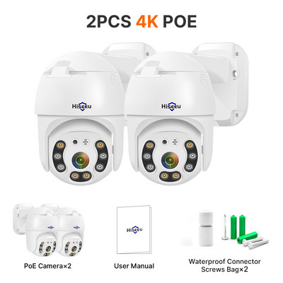 Hiseeu 3MP 5MP POE PTZ IP CCTV Sigurnosna kamera za nadzor Digitalni ZOOM Vanjski ONVIF 8MP 4K kamera 2-smjerna audio detekcija lica