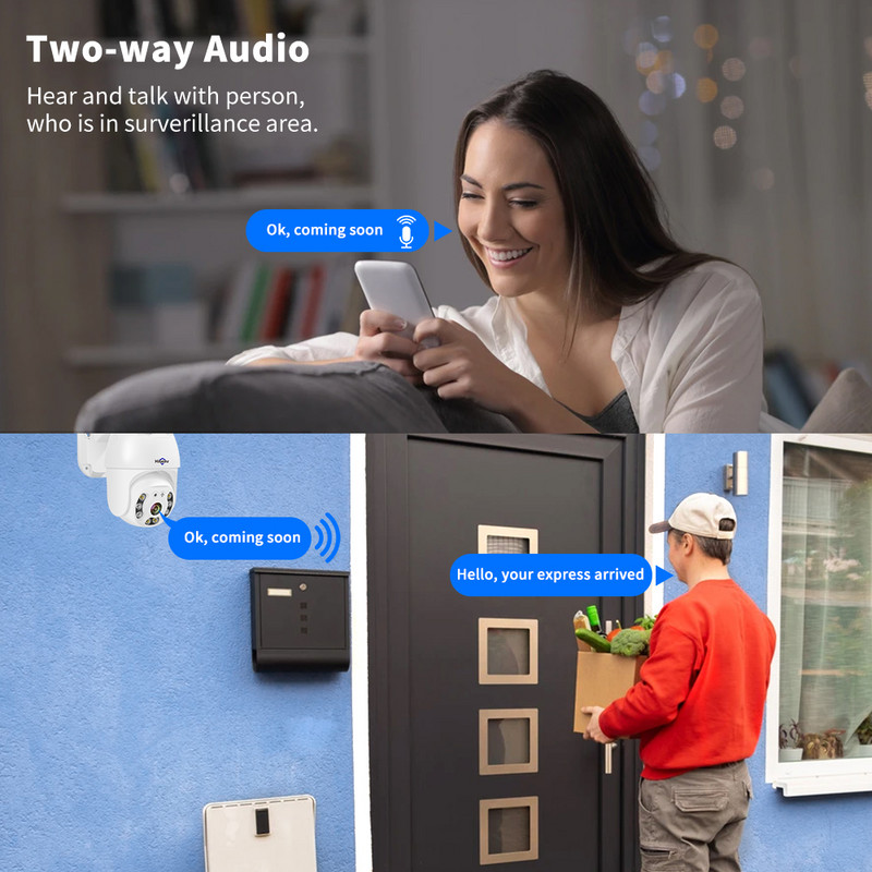 Hiseeu 3MP 5MP POE PTZ IP CCTV Sigurnosna kamera za nadzor Digitalni ZOOM Vanjski ONVIF 8MP 4K kamera 2-smjerna audio detekcija lica