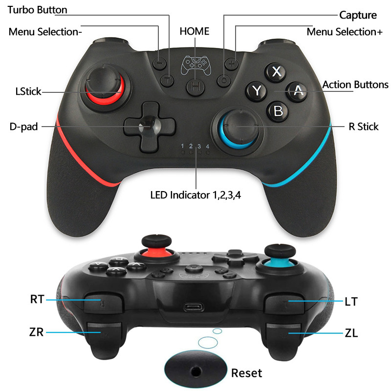 [Versiune actualizată 2022] Controller wireless Bluetooth compatibil Nintendo Switch Pro Gamepad compatibil Nintendo Game Joystick