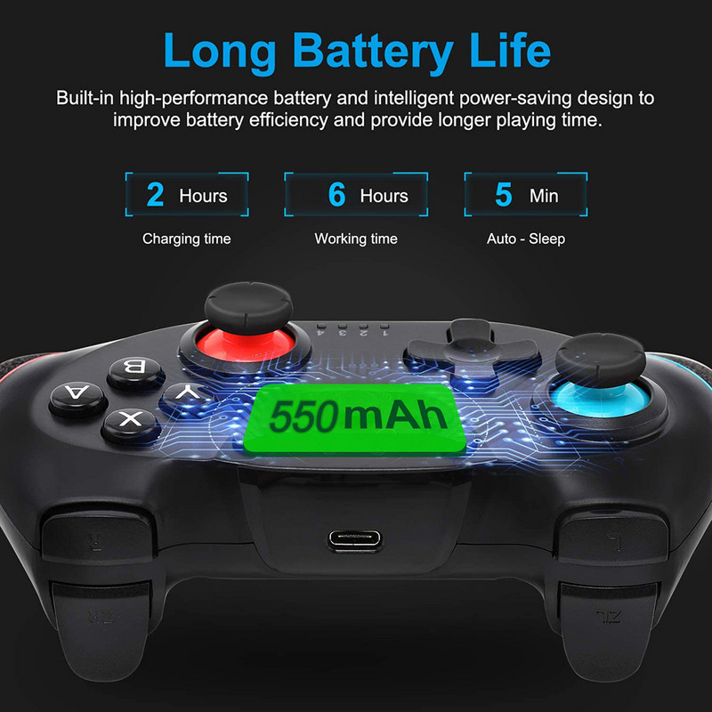 [Versiune actualizată 2022] Controller wireless Bluetooth compatibil Nintendo Switch Pro Gamepad compatibil Nintendo Game Joystick