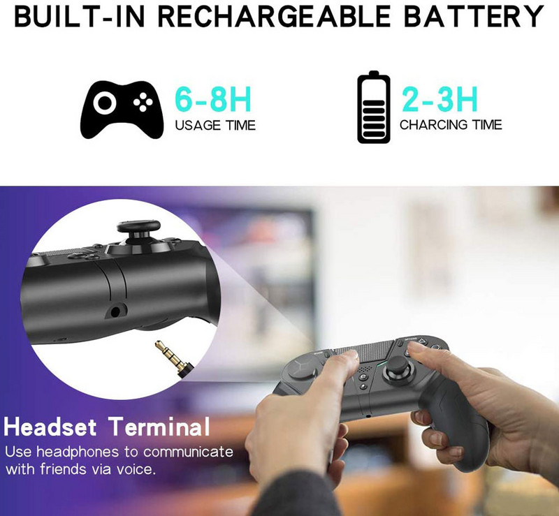 Ar Bluetooth saderīgs bezvadu kontrolieris PS4 Elite konsolei Ps4 Slim/Pro spēļu pults ar programmējamu atpakaļ pogas atbalsta datoru