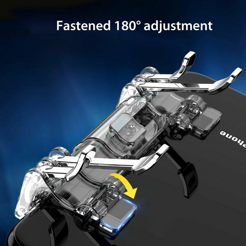 Žaidimų paleidimo mobilusis telefonas, skirtas PUBG Gun Game Fire Mygtuko rankenos vairasvirtė, skirta L1R1 Shooter žaidimų valdikliui, skirta telefonui IOS Android