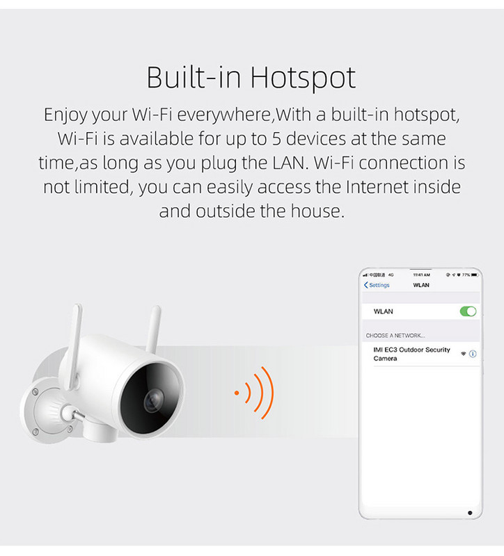 Κάμερα ασφαλείας εξωτερικού χώρου IMILAB EC3 Παρακολούθηση βίντεο 2K Wifi IP Home CCTV Έξυπνη Σειρήνα Ανίχνευση ανθρώπου IP66 Νυχτερινή όραση Webcam