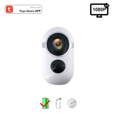 Tuya Wifi kamera 2MP baterija vanjski solarni CCTV noćni vid Sigurnosni nadzor IP66 vodootporna kamera Radite s Alexa Google